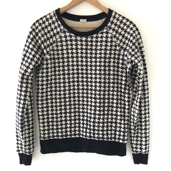 J. Crew Tops - J. Crew | Black and Gray Houndstooth Sweatshirt